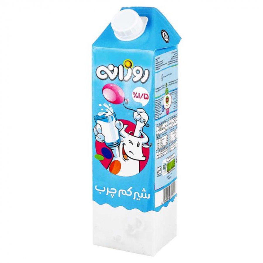 شیر پاکتی کم چرب روزانه 1 ل