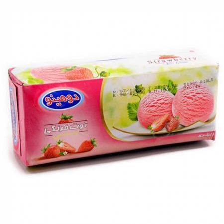 بستنی پاکتی توت فرنگی1ل دومینو