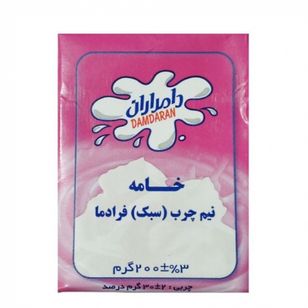 خامه پاستوریزه نیم چرب دامداران 200 گرم