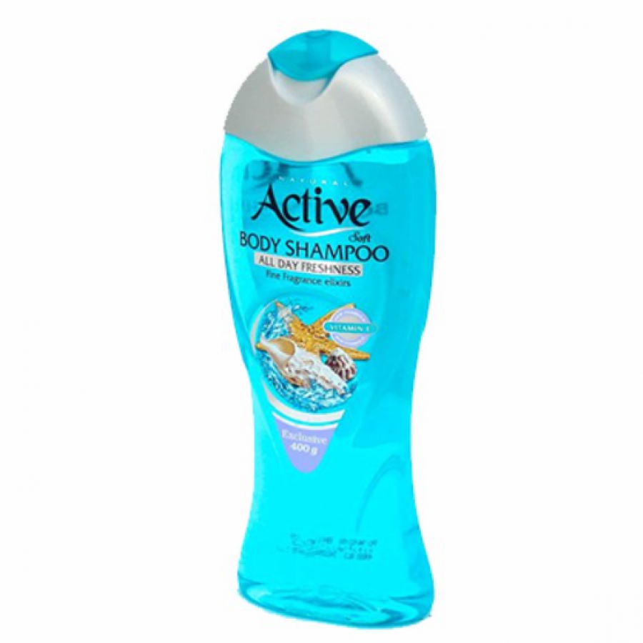 شامپوبدن اكتيو400گ سبزشفاف