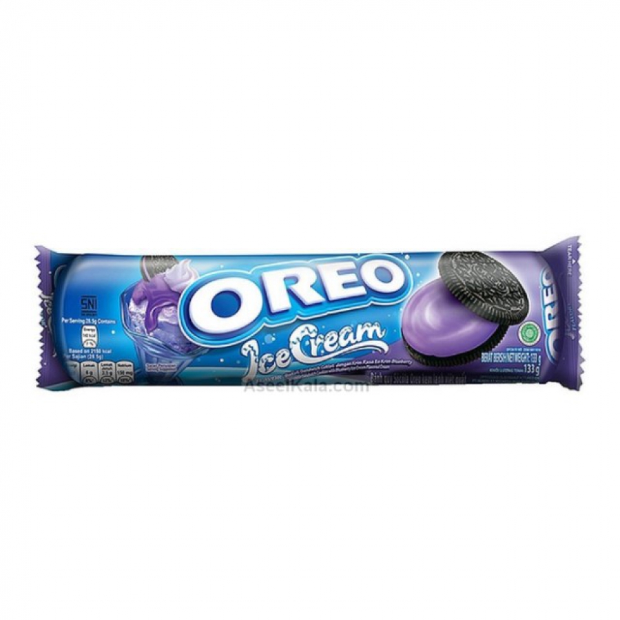 بیسکوییت کرمدار OREO با کرم بستنی133گرمی